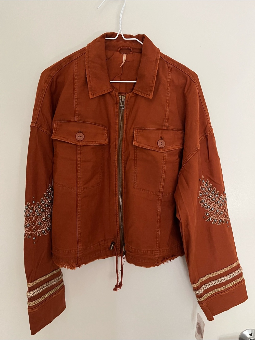 NWT Free People extreme cropped military brown Jacket size M